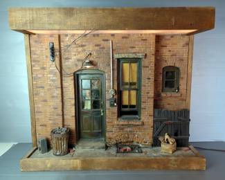 Michael Garman Brick Signed Lighted Building Diaroma