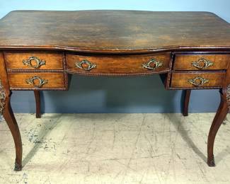Ornate Wood Desk with Drawers