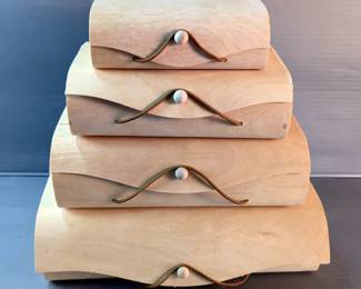 Graduated Soft Bamboo Wood Storage Boxes