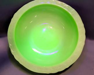 Uranium Vaseline Glass 11" Bowl
