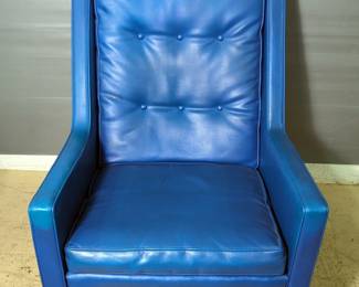 Mid-Century Modern Style Blue Lounge Chair