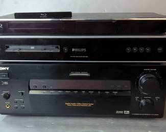 Panasonic Blu-Ray Disc Player, Philips Blu-Ray Disc Player, And Sony Digital Audio/Video Control Center