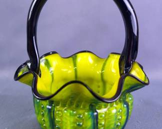 Art Glass Baskets, Qty 3