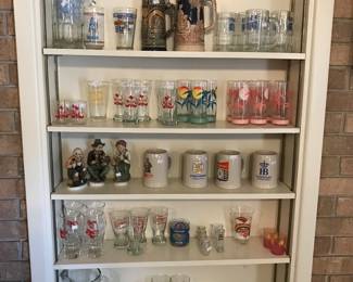 Beer and whiskey glasses