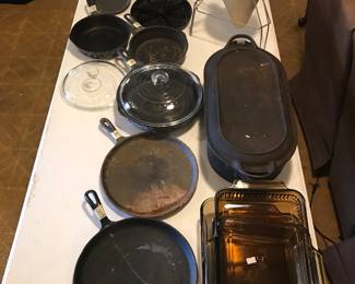 Cast iron, pyrex