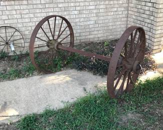 Wagon wheels with axels -2 of these.