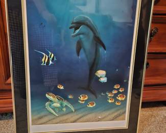 Wyland "Dolphins Play" Limited Edition framed Number 457 of 750. Price $950.00
