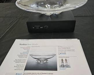 Steuben Glass Bowl -Large signed Steuben Center Piece Bowl Price $295.00 Item#040
