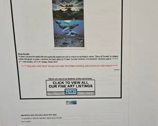 Limited Edition COA Dawn of creation