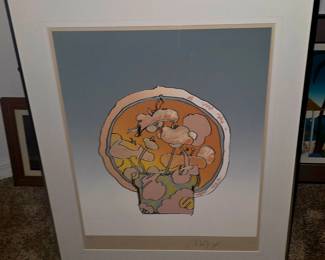 Item# 011 Peter Max "Flowers in Circle" Framed and hand signed. Price$4850.00