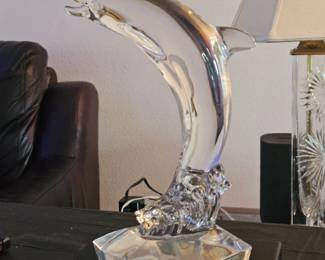 Item 048 Nachtmann Lead Crystal Dolphine Figure Large Price $45.00