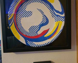 Original Roy Lichtenstein paper plate 1969 in Display Case