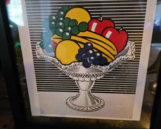 Roy Lichtenstein
ROY LICHTENSTEIN (1923-1997) LIMITED EDITION HAND SIGNED AND TITLED STILL LIFE WITH CRYSTAL BOWL, WITH COA – 15 IN x 18 IN - $800