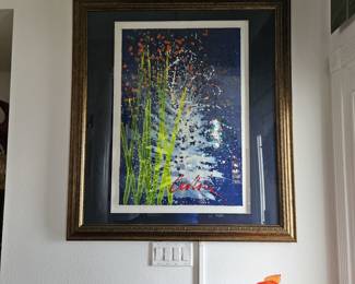 Item# 004 Dale Chihuly Four-Color lithograph with handwork 37"H x 25" W. Edition of 240. Signed in paint, numbered in pencil. $5250.00