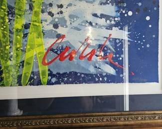 Signature Item# 004 Dale Chihuly Four-Color lithograph with handwork 37"H x 25" W. Edition of 240. Signed in paint, numbered in pencil. $5250.00