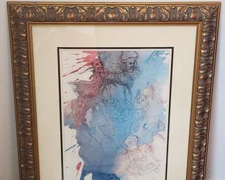 Item # 013 Salvador Dali The Pharmacist Limited Edition Facsimile Signed Collectible. Plate signed. 30.5 x 25.5 professionally framed : Price $485.00