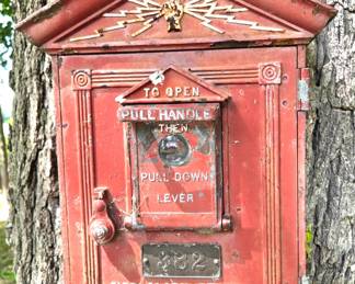 ANTIQUE CAST IRON FIRE ALARM BOX