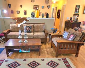 HANDSOME MISSION OAK FURNITURE 