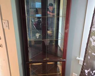 CORNER CABINET TO DISPLAY YOUR COLLECTABLES WITHOUT TAKING UP A LOT OF ROOM