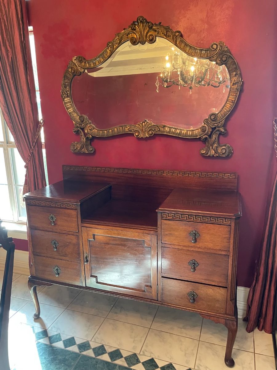 Antique Rococo Mirror - wood frame