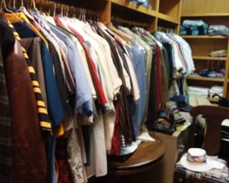 Closet of vintage clothing (we will be sorting and staging these in a different location) 