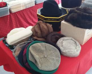 Vintage fur hats, beanies 