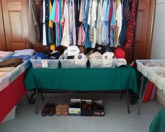 Vintage shirts, hats 