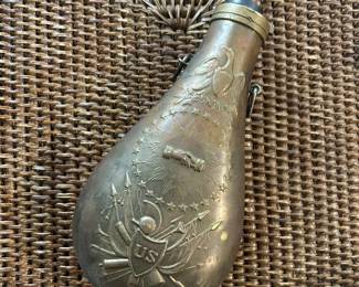 Brass US Civil War Peace Powder Flask