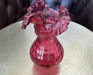 Pink ruffle vase