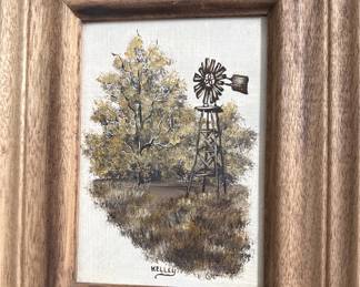 Vintage signed windmill art