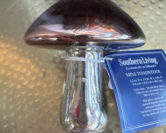 Glass mushroom decor