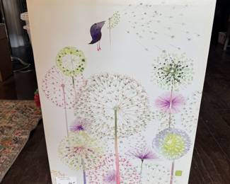 Bird on flower wall art