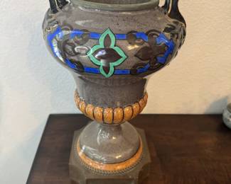 Heavy colorful urn no lid