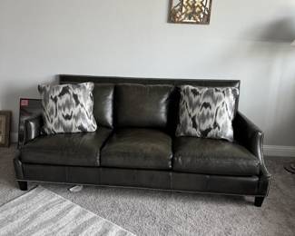 Haverty’s dark green sofa