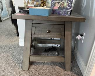 Side table with plug in