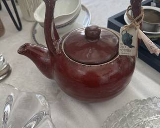 Old Pottery red teapot