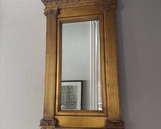Gold toned vintage beveled mirror
