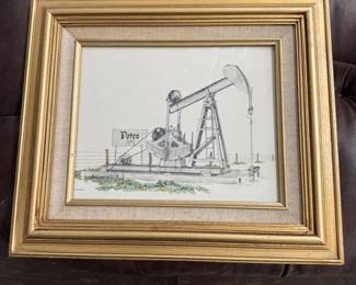 Oil field pump wall art