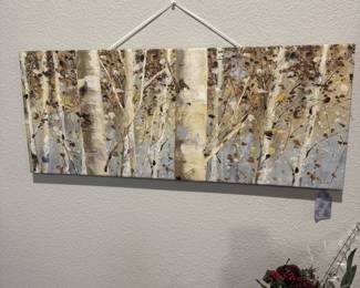 Birch tree trunks wall art