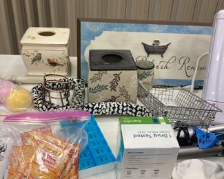 medical items and bathroom decor