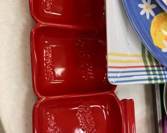 ceramic and plastic serving platters