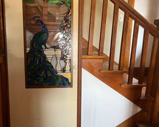 Fabulous stain glass....could be used as a door or removed.......