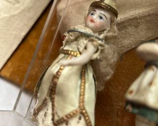 31/2 inch Antique French All-Bisque Mignonette/Original Costume