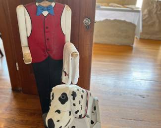 Handmade wood butler and Dalmatian Dog..One of a kind....great conversation pieces! By D. Lang
