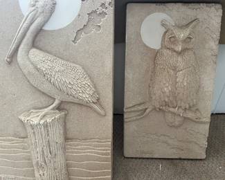 By San Diego Artist Charles Faust...Pelican and Owl