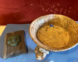 Aztec head on wood         Pre-Columbian/Costa Rico (as is)