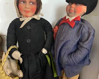 Kimport felt vintage dolls (French peasants of Normandy)