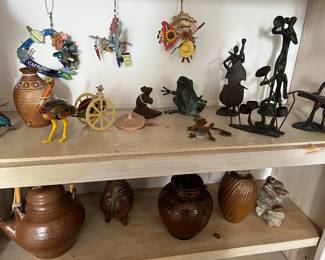 Several studio pottery...
