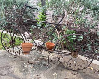 large rusty ornate bicycle