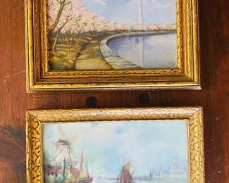 small framed original artworks, oil on canvas